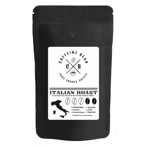 Italian Roast extra dark roast whole bean coffee bag