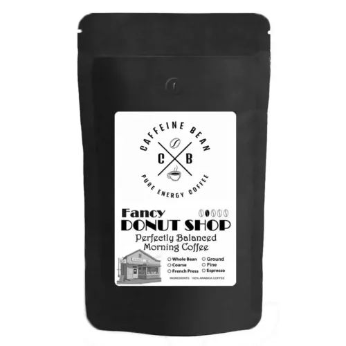 Fancy Donut Shop medium roast whole bean coffee bag